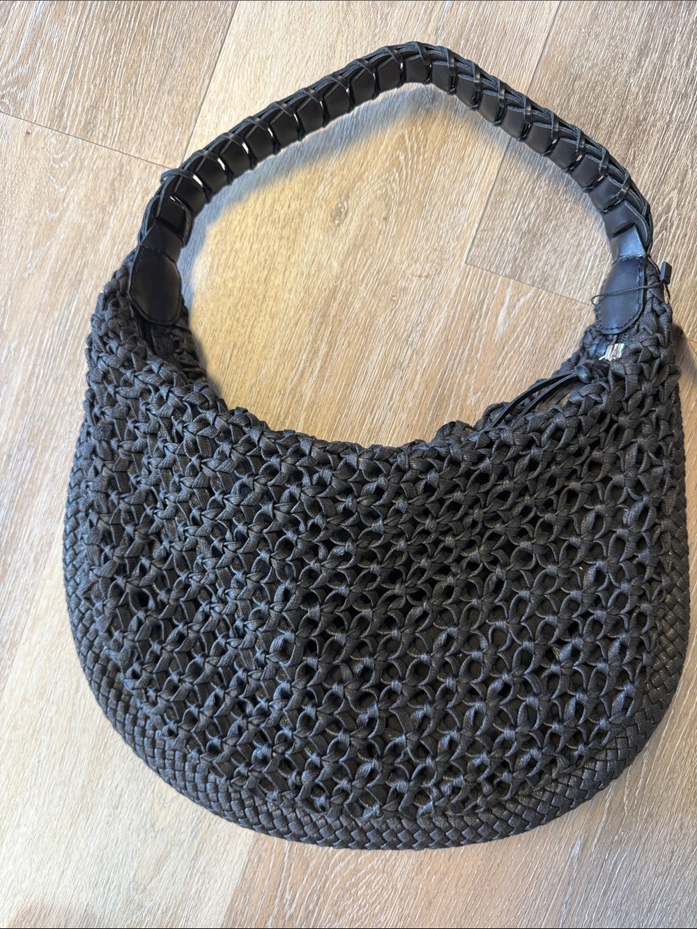 Talbots Black Woven Hobo Shoulder Bag